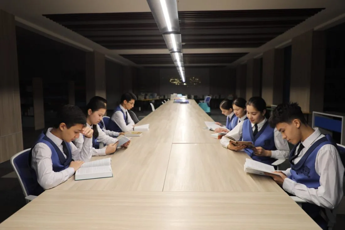 Students at Al-Beruni International School, Tashkent